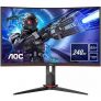 27″ Монитор AOC Gaming C27G2ZE, 1920×1080, VA, 240Гц, 2хHDMI, 1хDP, изогнутый, черный/красный и черный