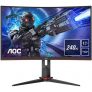 31.5″ Монитор AOC Gaming C32G2ZE/BK, 1920×1080, VA, 240Гц, 2хHDMI, 1хDP, изогнутый, черный/красный и черный