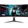 34″ Монитор AOC Gaming CU34G2X, 3440×1440, VA, 144Гц, 2хHDMI, 2хDP, изогнутый, черный/красный