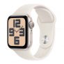 Apple Watch SE (2024), 40 мм корпус из алюминия цвета «Starlight», ремешок Sport Band размера S/M цвета «Starlight»