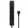 Сетевой фильтр WiWU Smart Power Strip EU Plug 20W 4*AC+3*USB 3.0+ 1*USB-C (U01 EU) Черный